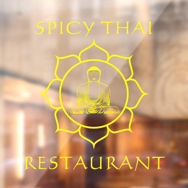 Autocollant Pour Fenêtre Personnaliser Thai Restaurant Bouddha Front (Feuille 2)