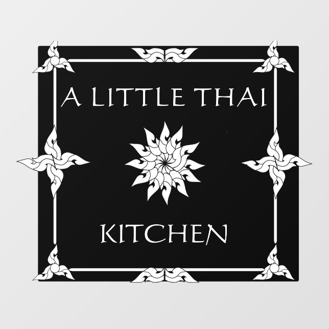 Autocollant Pour Fenêtre Personnaliser Thai Restaurant Thaïlande Flower (Feuille)