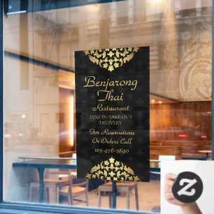 Autocollant Pour Fenêtre Personnaliser thaïlandaise Restaurant traditionnel
