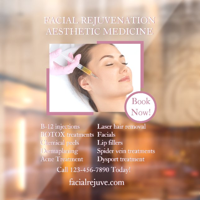 Autocollant Pour Fenêtre Personnaliser Traitement de la peau Botox Facials  (Feuille 2)