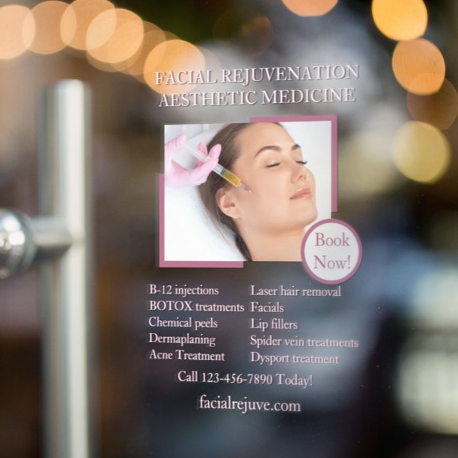 Autocollant Pour Fenêtre Personnaliser Traitement de la peau Botox Facials  (Créateur téléchargé)