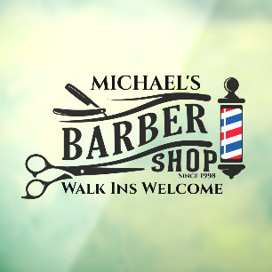 Autocollant Pour Fenêtre Personnaliser un poteau de salon de coiffure génér