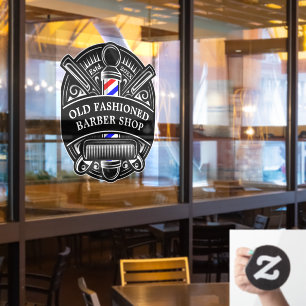 Autocollant Pour Fenêtre Personnaliser Vintage Barber Shop Pole avant
