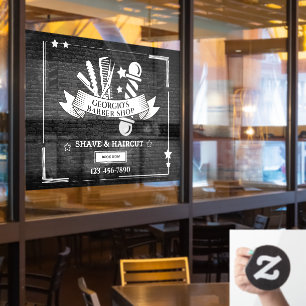 Autocollant Pour Fenêtre Personnaliser Vintage Barber Shop Poles Symboles