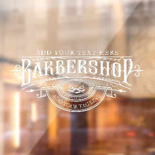 Autocollant Pour Fenêtre Personnaliser Vintage Barbershop Business Front