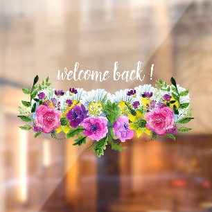 Autocollant Pour Fenêtre Personnalisez Bienvenue ! Jolie Boutique Florale