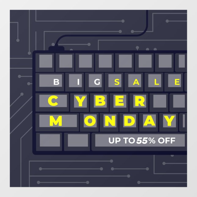 Autocollant Pour Fenêtre Personnalisez la bannière du Cyber Monday jusqu'à  (Feuille)