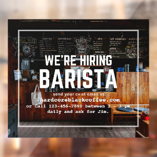 Autocollant Pour Fenêtre Personnalisez Magasin de Café Nous recrutons un Ba