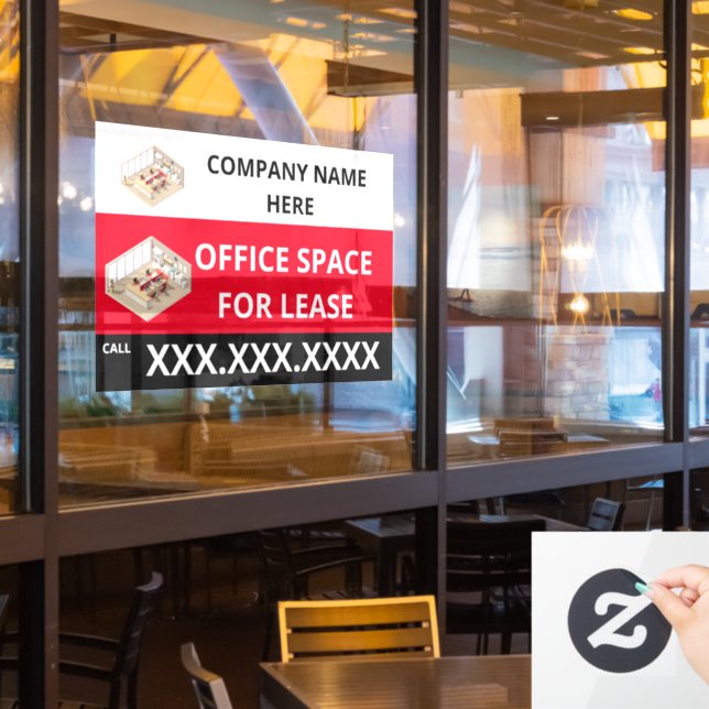 Autocollant Pour Fenêtre Personnalisez Office Space For Lease Company Logo (Fenêtre du restaurant)