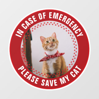 Autocollant Pour Fenêtre Pet Safety Alert Custom Cat Photo First Responder
