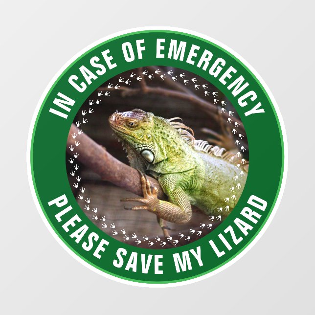 Autocollant Pour Fenêtre Pet Safety Alert Custom Reptile First Responder (Feuille)