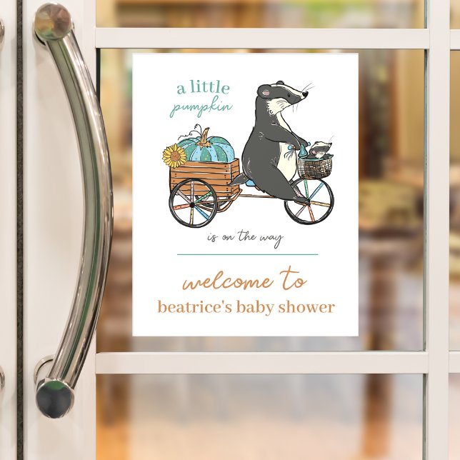 Autocollant Pour Fenêtre Petit Citrouille sur le chemin Baby shower garçon  (Créateur téléchargé)