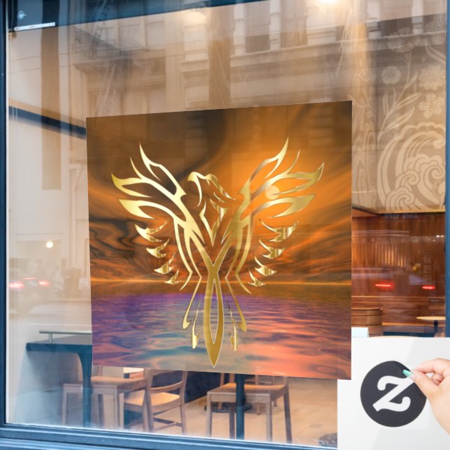 Autocollant Pour Fenêtre Phénix levant (Fenêtre de café)