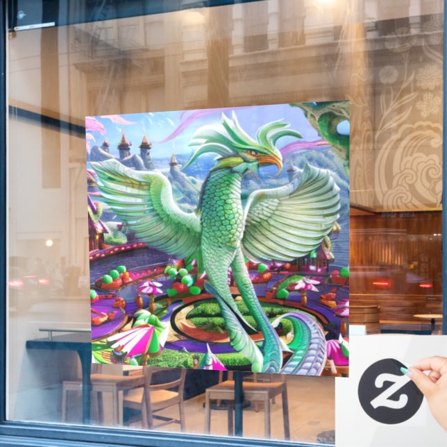 Autocollant Pour Fenêtre Phoenix magique (Fenêtre de café)