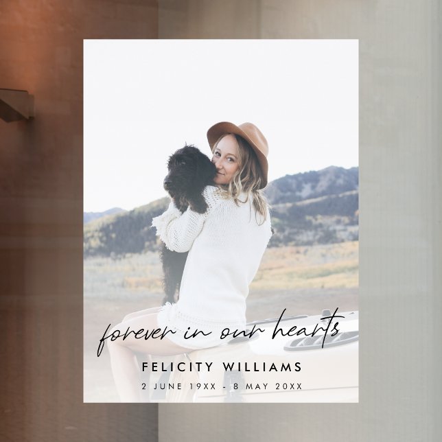 Autocollant Pour Fenêtre Photo commémorative funéraire | Célébration de la  (Créateur téléchargé)