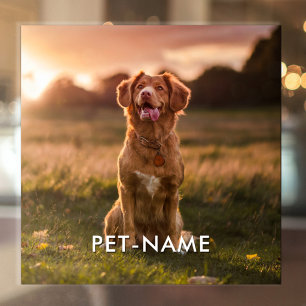 Autocollant Pour Fenêtre Photo personnalisée avec le nom de votre chien
