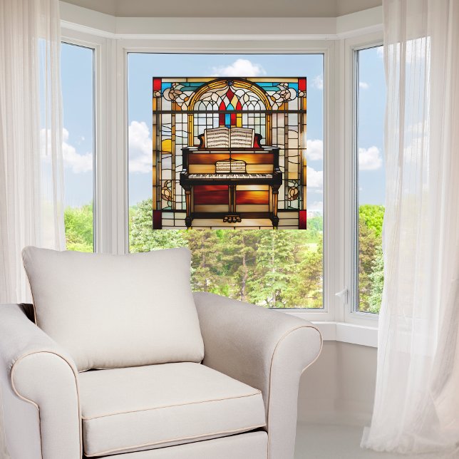 Autocollant Pour Fenêtre Piano debout en verre de Faux (Créateur téléchargé)