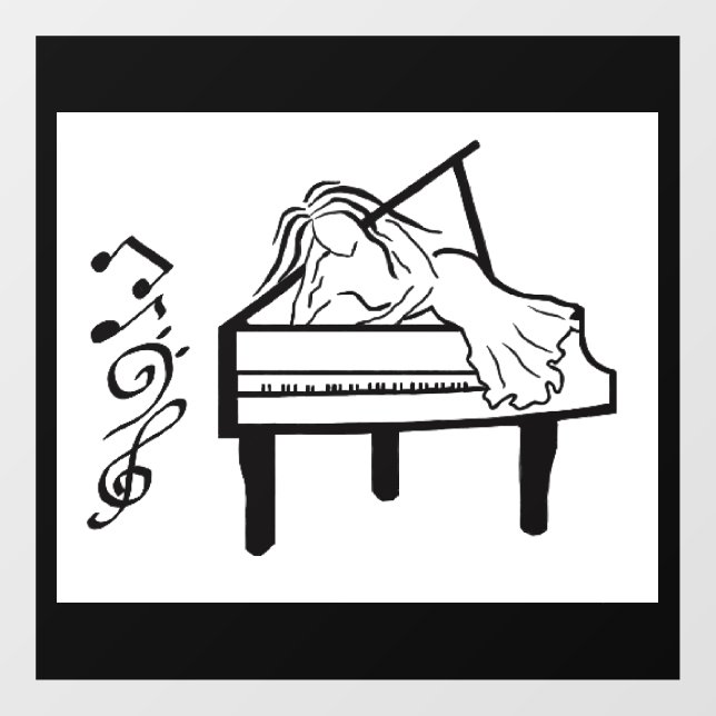 Autocollant Pour Fenêtre Piano Lady (Feuille)