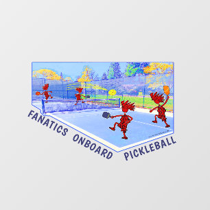 Autocollant Pour Fenêtre PICKLEBALL FANATICS À BORD Clair de fenêtre
