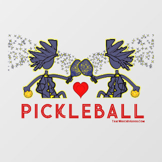Autocollant Pour Fenêtre Pickleball Joyful Bleu Clair de fenêtre