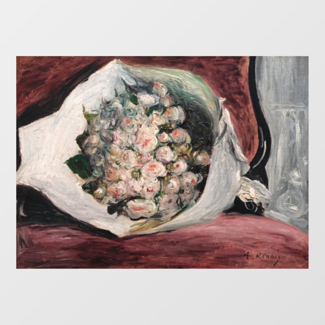Autocollant Pour Fenêtre Pierre-Auguste Renoir - Bouquet dans une boîte (Feuille)