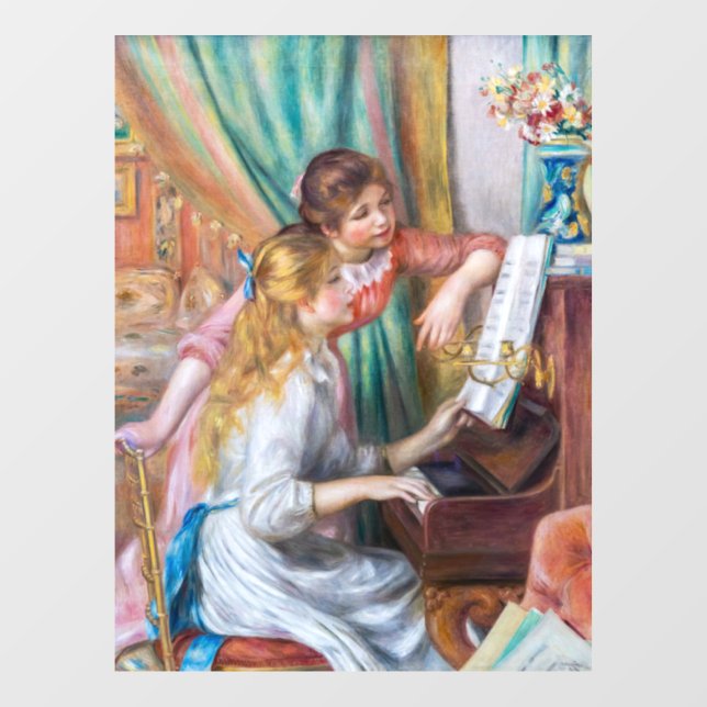Autocollant Pour Fenêtre Pierre Auguste Renoir - Jeunes filles au piano (Feuille)