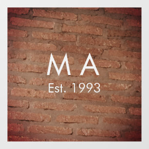 Autocollant Pour Fenêtre pierre de brique rustique Brown ajouter le nom let