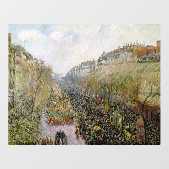Autocollant Pour Fenêtre Pissarro - Boulevard Montmartre, Mardi Gras (Feuille)