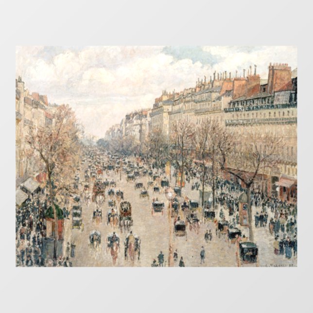 Autocollant Pour Fenêtre Pissarro - Boulevard Montmartre, Soleil après-midi (Feuille)