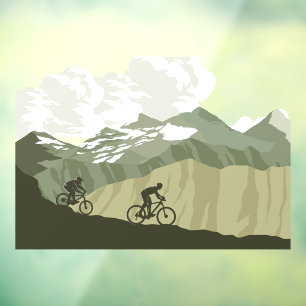 Autocollant Pour Fenêtre Piste Cyclable Sentier de Montagne Cyclisme Magasi