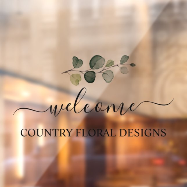 Autocollant Pour Fenêtre PixDezines Aquarelle Eucalyptus Sprig (Feuille 2)