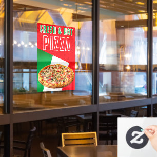 Autocollant Pour Fenêtre Pizza Frais & Chaud Avec Explosion de Pizza