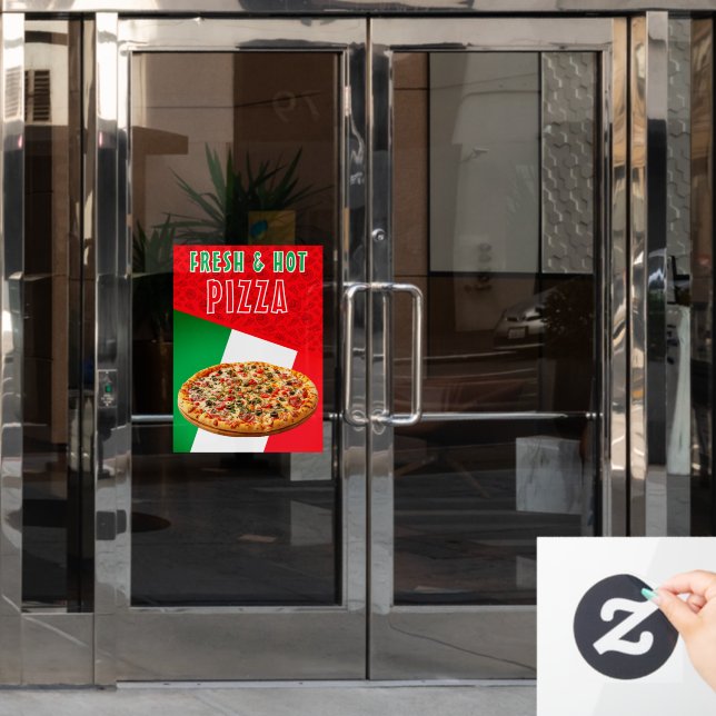 Autocollant Pour Fenêtre Pizza Frais & Chauds Avec Explosion de Pizza  (Porte de bureau)