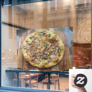 Autocollant Pour Fenêtre Pizza Gourmet Pizza Bianca Jambon sec Speck Italie