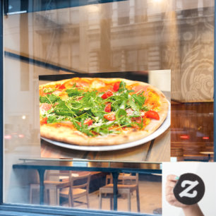 Autocollant Pour Fenêtre Pizza Italie Dîner Tomates Cerises Pizzeria Magasi
