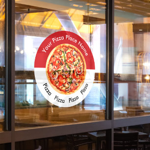 Autocollant Pour Fenêtre Pizza Restaurant Italien Thème Fenêtre Clôture Dec