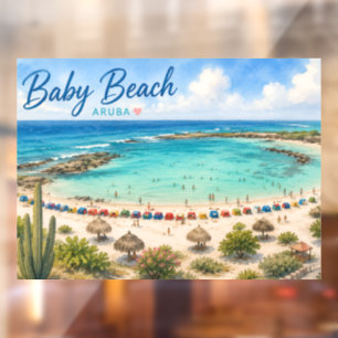 Autocollant Pour Fenêtre Plage de bébé Aruba Voyage souvenir des Caraïbes