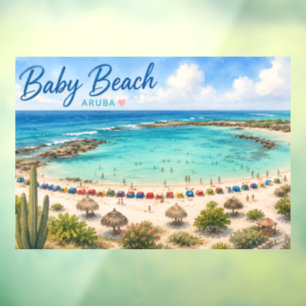 Autocollant Pour Fenêtre Plage de bébé Aruba Voyage souvenir des Caraïbes