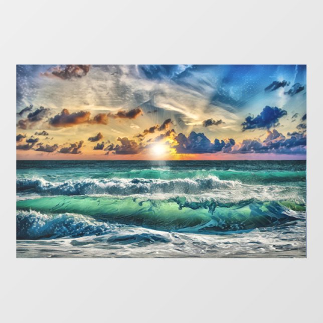 Autocollant Pour Fenêtre Plage Sunset (Feuille)