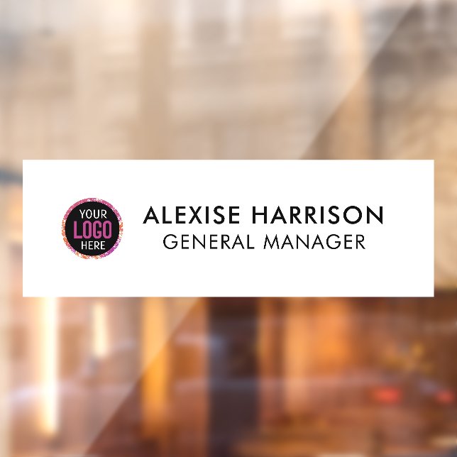 Autocollant Pour Fenêtre Plaque nominative porte de bureau logo d'entrepris (Feuille 2)