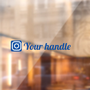 Autocollant Pour Fenêtre Poignée de logo Instagram personnalisable bleu