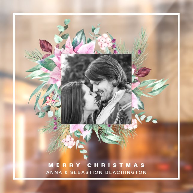 Autocollant Pour Fenêtre *~* Poinsettia AP20 Joyeux Noël PHOTO (Feuille 2)