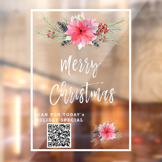 Autocollant Pour Fenêtre *~* Poinsettia promotionnelle AP20 Noël (Feuille 2)