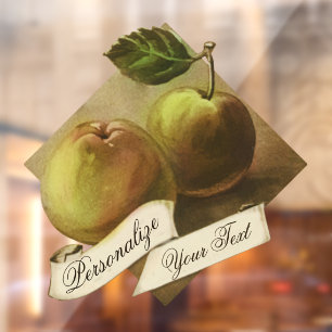 Autocollant Pour Fenêtre Pommes Vintage Personnalisées Snack de Fruits Rétr
