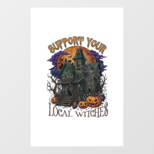 Autocollant Pour Fenêtre Pompe Maison Hantée Halloween Sorcières Locales So