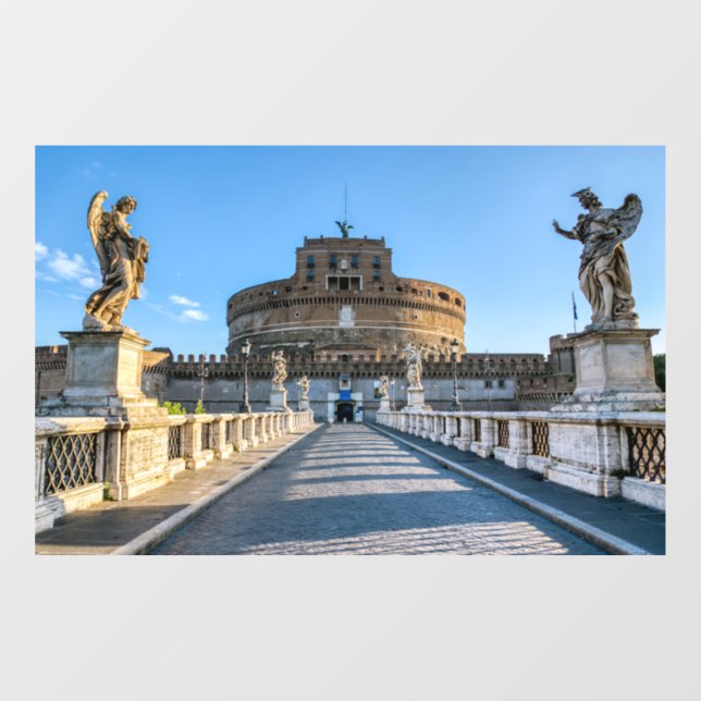 Autocollant Pour Fenêtre Ponte et Château Sant'Angelo - Rome, Italie (Feuille)