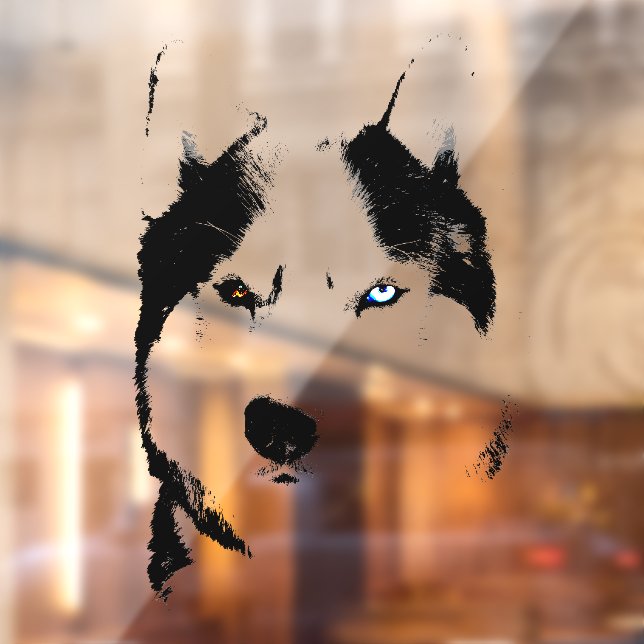 Autocollant Pour Fenêtre Porte-fenêtre Husky Decal Husky Wolf Dog Clouture (Feuille 2)
