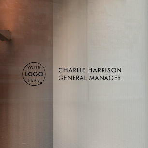 Autocollant Pour Fenêtre Porte-nom   Porte de verre Logo d'affaires transpa