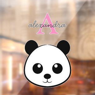 Autocollant Pour Fenêtre Porte-panda coutume Monogramme