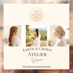 Autocollant Pour Fenêtre Portfolio d'artiste de Chic Cream Terracotta Hair